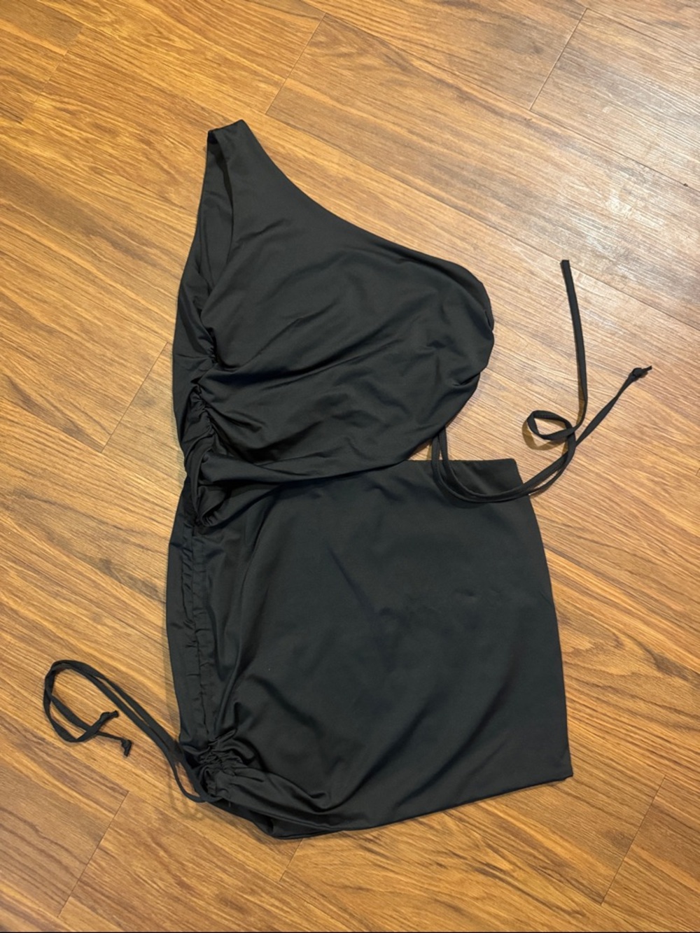Black One-Shoulder Skirt Set